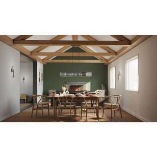 Rivera Collection 5-Light Matte Black Luxe Island Linear Chandelier Light