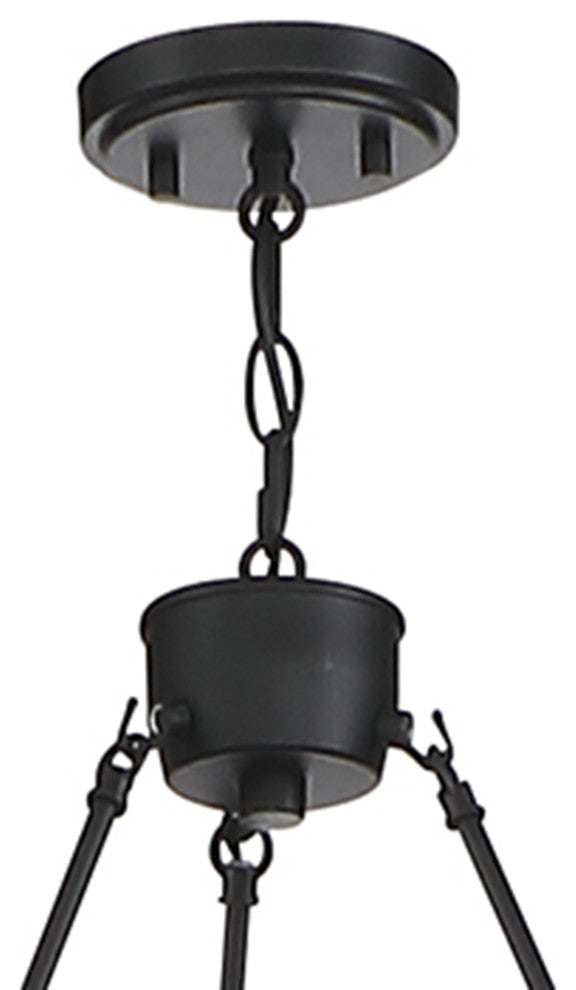 Farmhouse Vintage 6-Light Chandelier, Classic Black