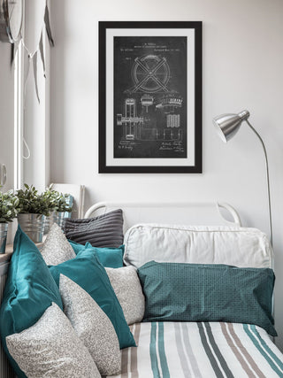 "Tesla Arc Lamp 1891 Chalk" Framed Painting Print