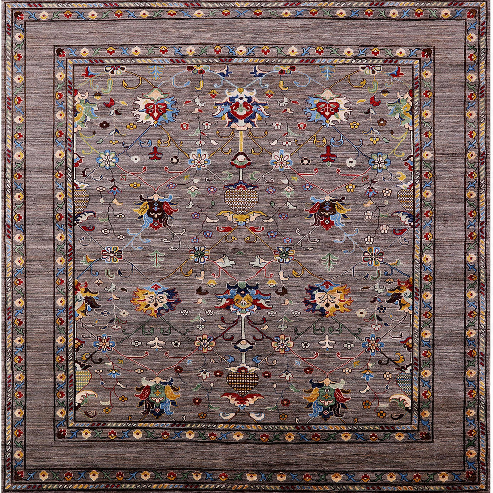 Ahgly Company Indoor Square Mid-Century Modern Area Rugs, 6' Square