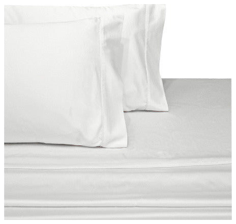 600 TC 100% Long Staple Cotton Sheet Set, White, Olympic Queen
