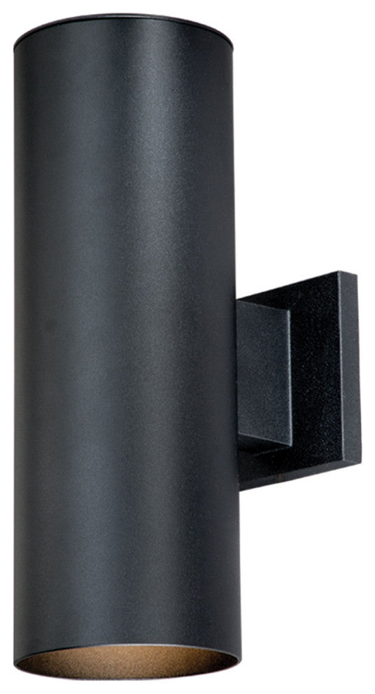 Vaxcel, Chiasso Aluminum Outdoor Wall Sconce, Textured Black, 2 Light, 14"