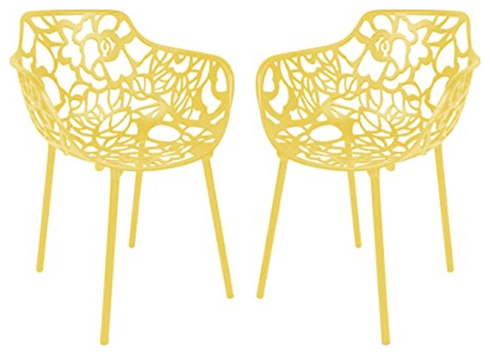 LeisureMod Modern Devon Aluminum Chair, Set of 2