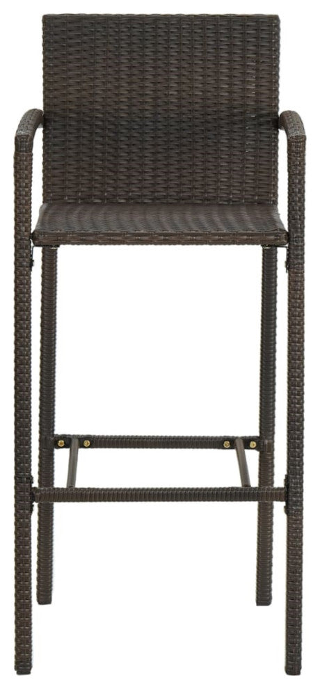 Vidaxl Bar Stools, Set of 2, Brown Poly Rattan
