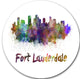 Fort Lauderdale Skyline, Cityscape Round Wall Art, 36"