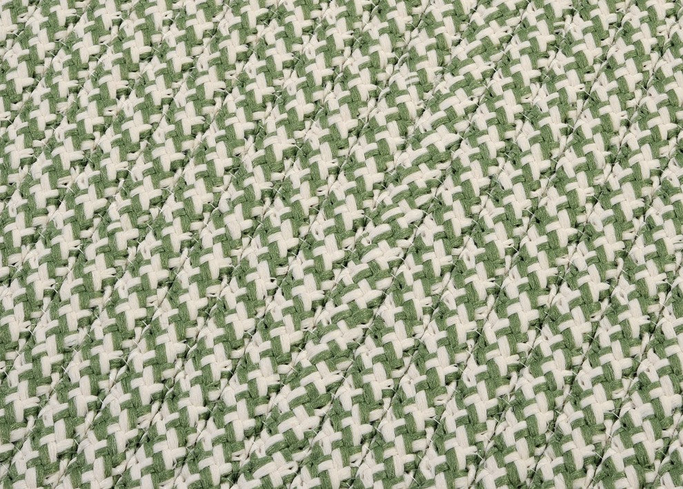 Outdoor Houndstooth Tweed OT68 Leaf Green Indoor/Outdoor Area, Rectangular 2'x4'