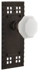 Craftsman Plate Single Dummy Waldorf White Milk Glass Knob, Oil-Rubbed Bronze