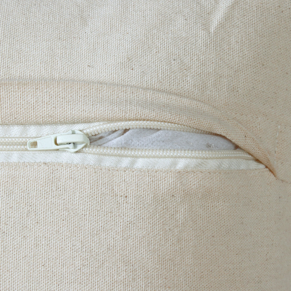 Ox Bay Handwoven Beige Solid Organic Cotton Pillow Cover, 14"x36"