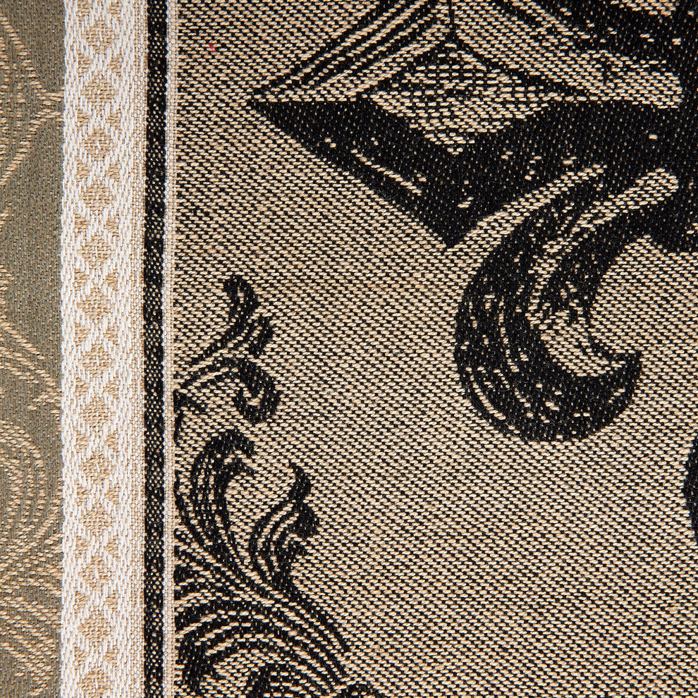 Fleur De Lis Stripe Jacquard Table Runner