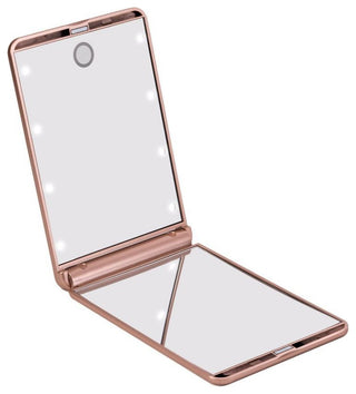TouchUp Dimmable LED Compact Mirror, Rose Gold