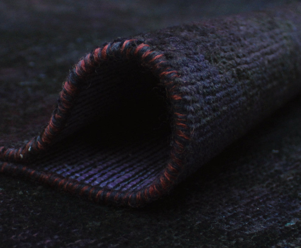 Vintage Distressed Overdyed Aidh Purple Rug