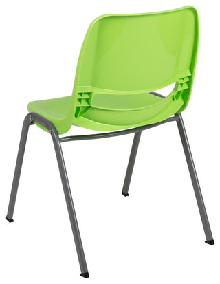 HERCULES Series 880 lb. Capacity Green Ergonomic Shell Stack Chair with Gray...