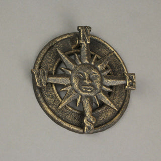 Bronze Cast Iron Decorative Sun Compass Rose Door Knocker Rustic Home Decor