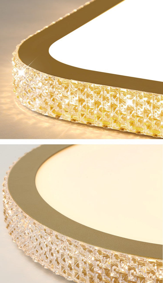 Abetone | Square Crystal LED Ceiling Light, Black, Brightness Dimmable