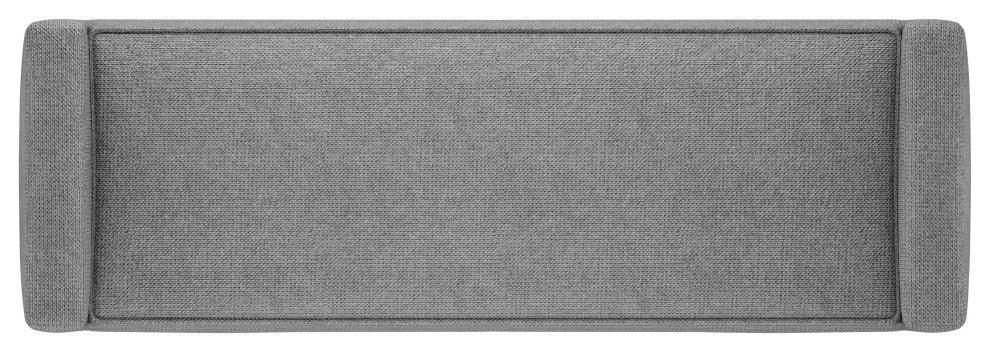 Scott Solid Hardwood Ottoman Bench, Pewter Grey
