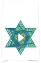 Star Mosaic Decorative Holiday Geometric Print Hand Towel, Teal