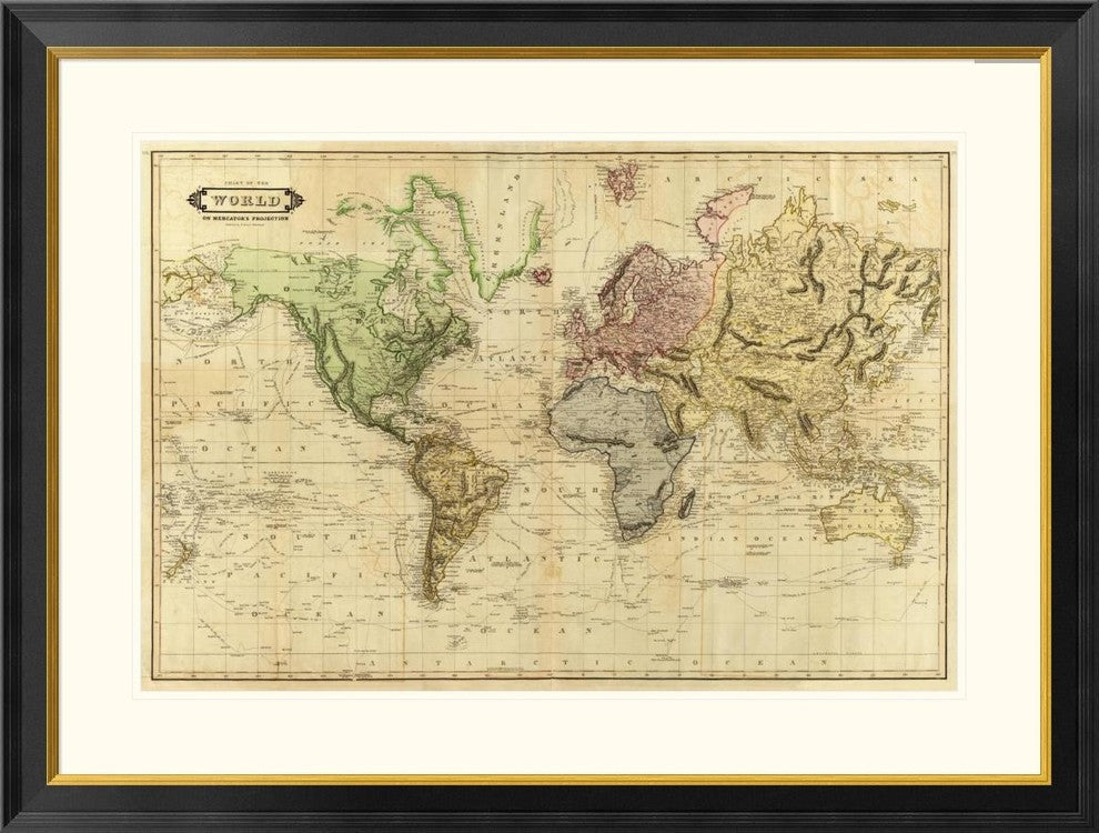 "World, 1831" Framed Digital Print by Daniel Lizars, 40x30"
