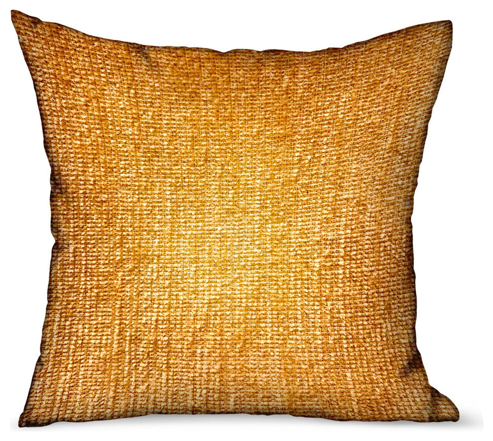Plutus Honey Lust Brown Solid Luxury Outdoor/Indoor Throw Pillow, 18"x18"