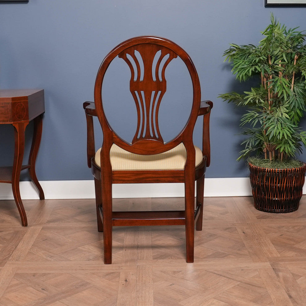 Oval Back Inlaid Arm Chair