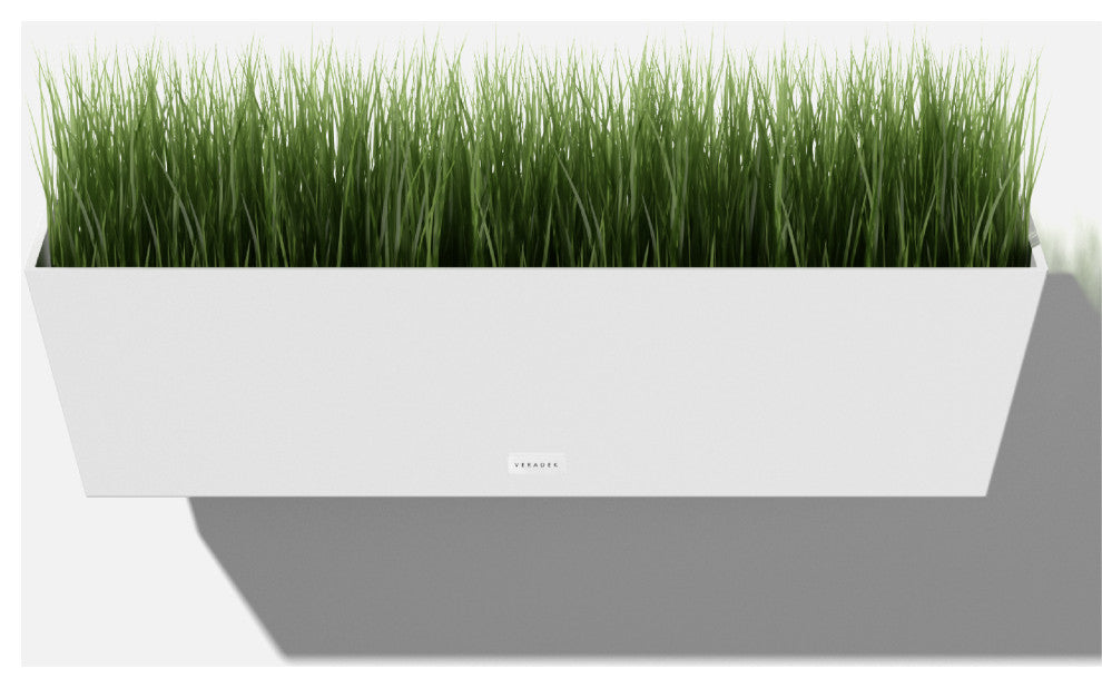 Veradek Pure Series Window Box Wall/Railing Planter, White, 36", 1 Pack