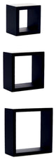Kiera Grace Cubbi Square Wall Shelves Black, Set of 3