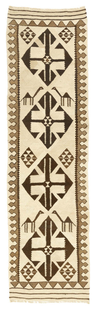 Vintage Turkish Kilim Runner 3' 2" x 11' 4", 38 in. x 136 in.