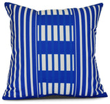 Beach Blanket, Stripe Print Outdoor Pillow, Blue, 20"x20"