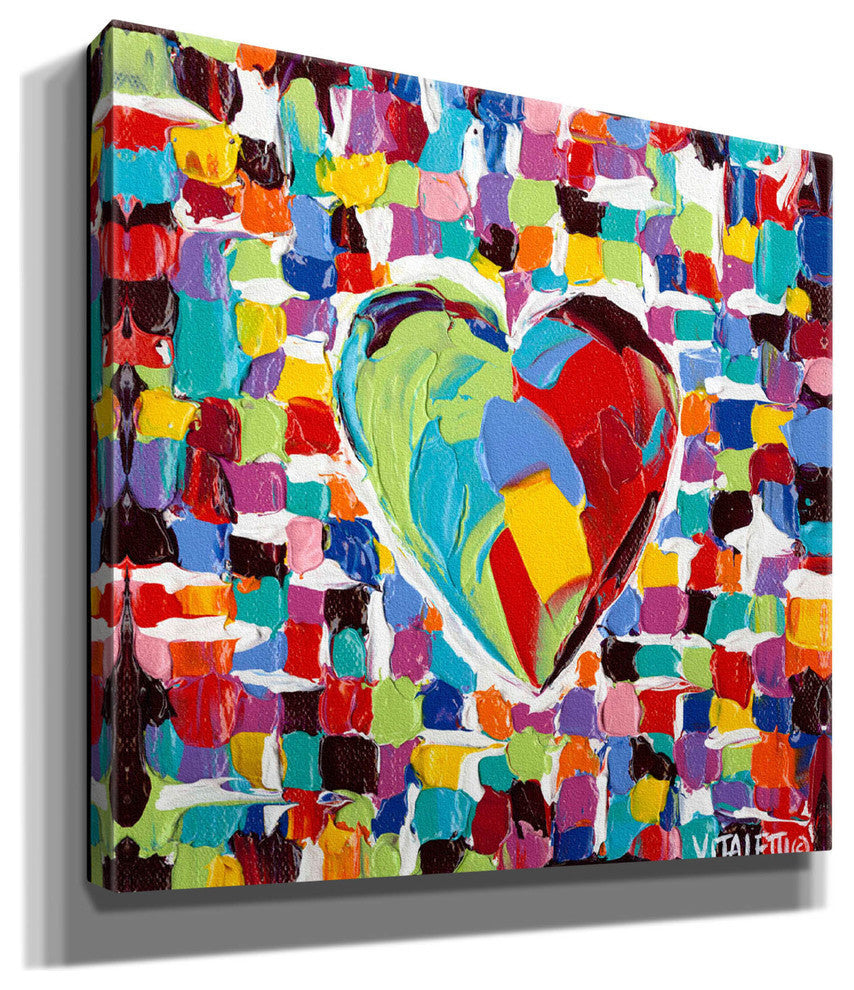 Mosaic Heart I' by Carolee Vitaletti Giclee Canvas Wall Art, 12"x12"
