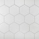 Textile Hex Porcelain Floor and Wall Tile, White