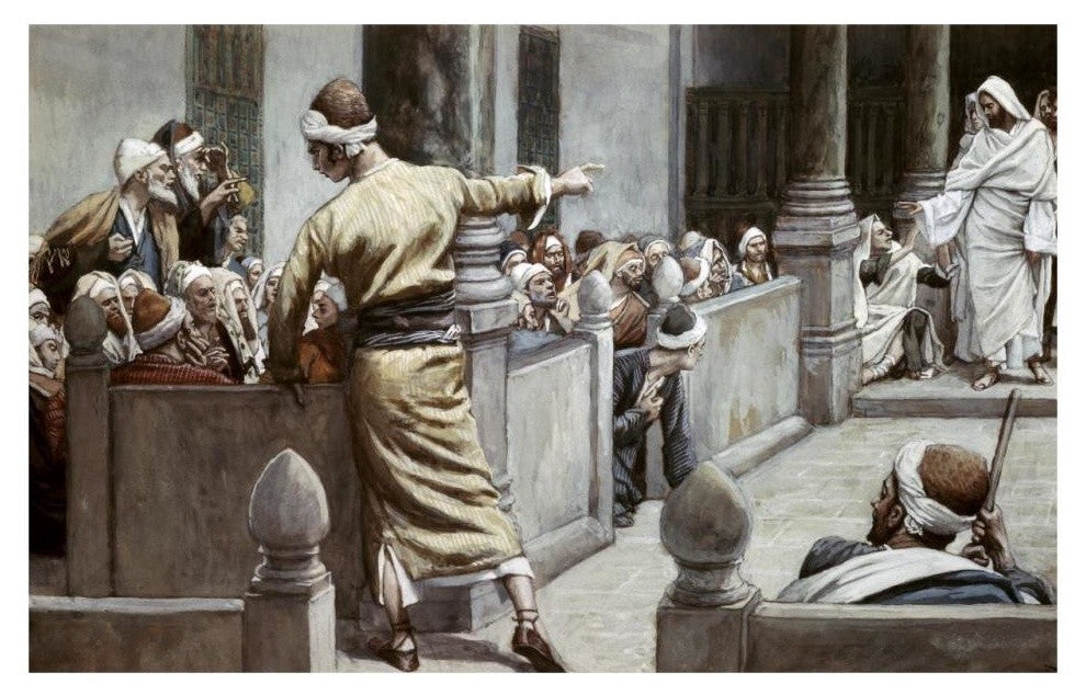 "Blind Man Tells His Story To The Jews" Print by James Tissot, 32"x21"