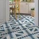 Tadla Handmade Cement Tile, Navy Blue/White, Sample