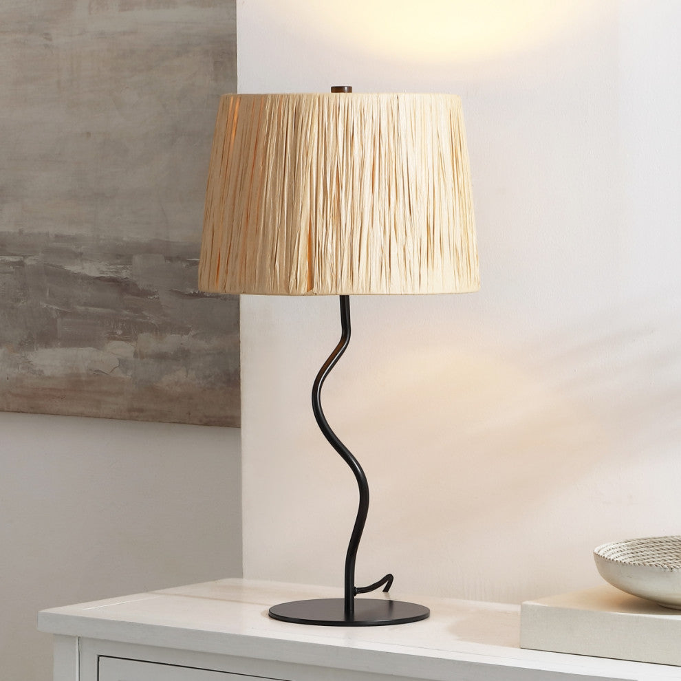 Safavieh Ziggi 24.25" Table Lamp, Black/Natural