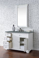 James Martin 238-104-V48-BW-3CBL White Single Vanity Cabinet With  Quartz Top