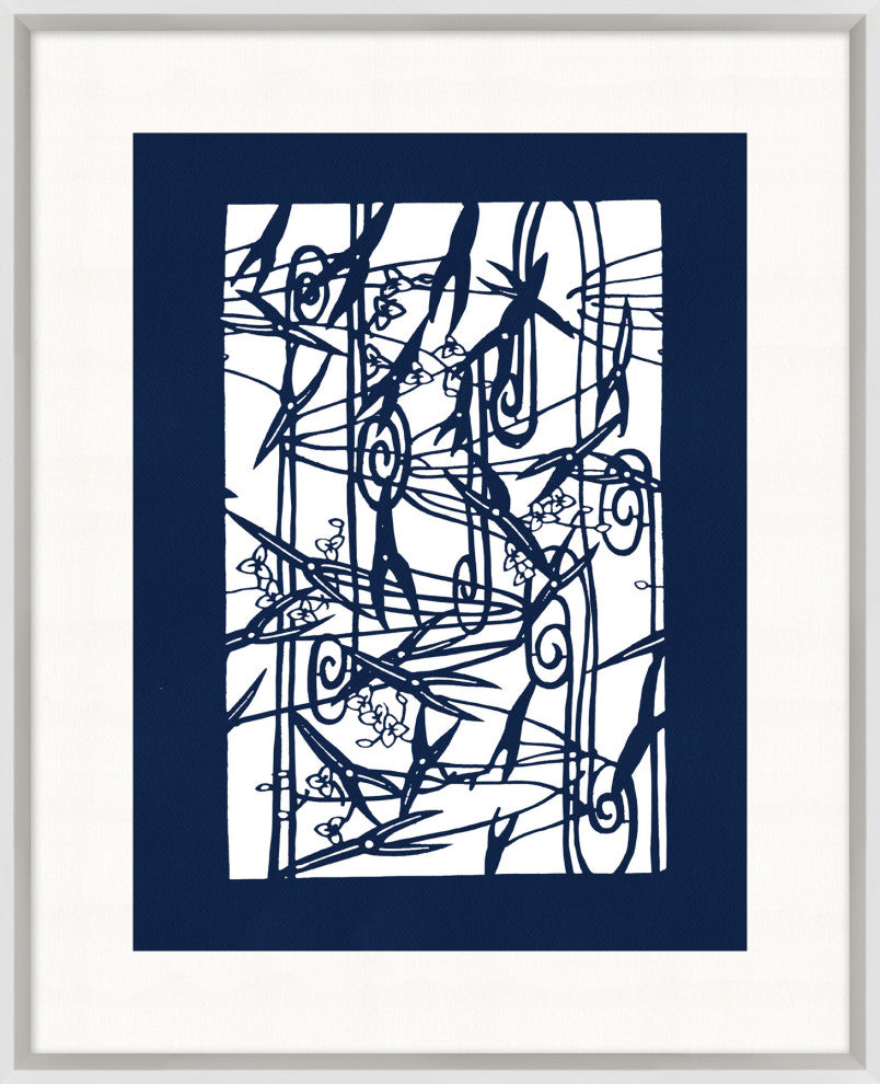 Indigo Template Coastal Motif 4, Giclee Reproduction Artwork