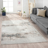 Beige/Gray Modern Abstract Indoor Area Rug, 7'5"x9'5"