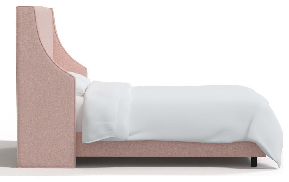Fully Upholstered Wingback Bed, Zuma Rosequartz, King