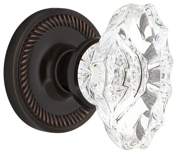 Rope Rosette Passage Chateau Door Knob, Timeless Bronze
