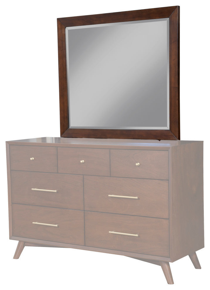 Flynn Mid Century Modern Mirror, Walnut