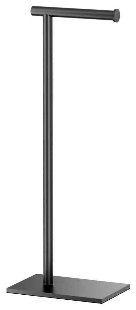 Square Freestanding Toilet Paper Holder, Matte Black, Single