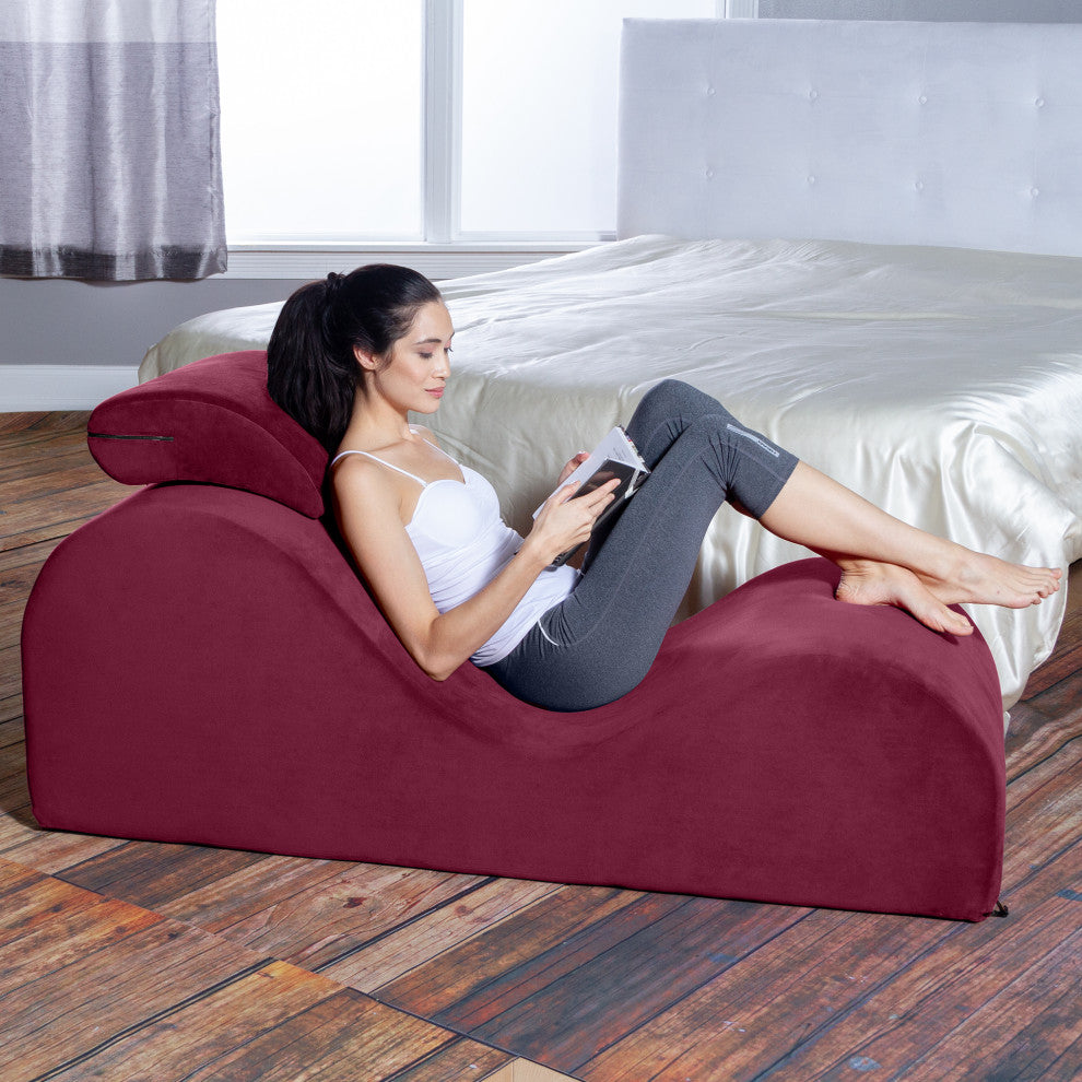 Avana Luvu Lounger-Chaise Lounge for Yoga, Exercise & More, Merlot