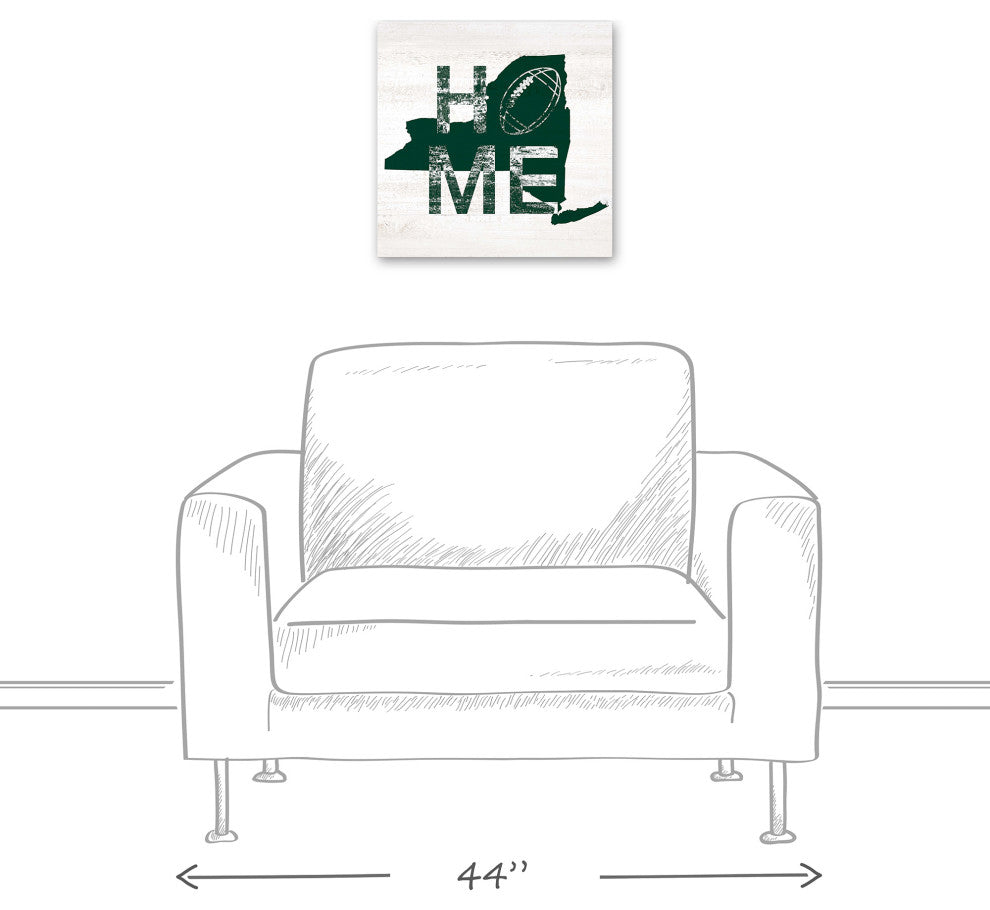 New York Football State Pride 16x16 Canvas Wall Art, Green