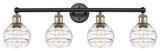 Edison-Rochester 4-Light 33" Bath Vanity Light, Black Antique Brass, Clear