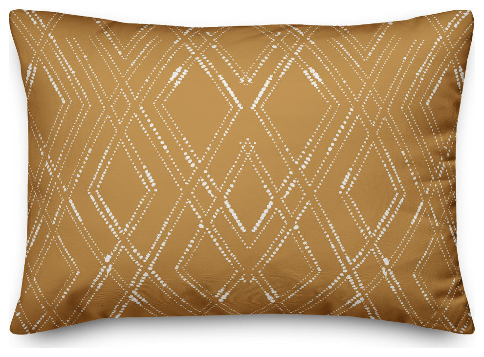 Gold and White Diamond 20x14 Spun Poly Pillow