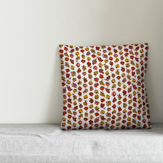 Red Fruit Pattern Throw Pillow, 16"x16"
