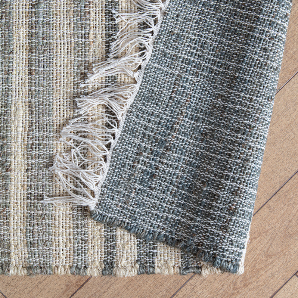 4' x 6' Coronado Gray and Natural Stripe Flatweave Area Rug