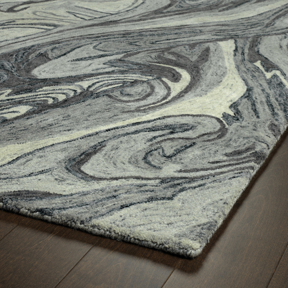 Kaleen Marble Hand-Tufted Rug, Gray, 3'6"x5'6"