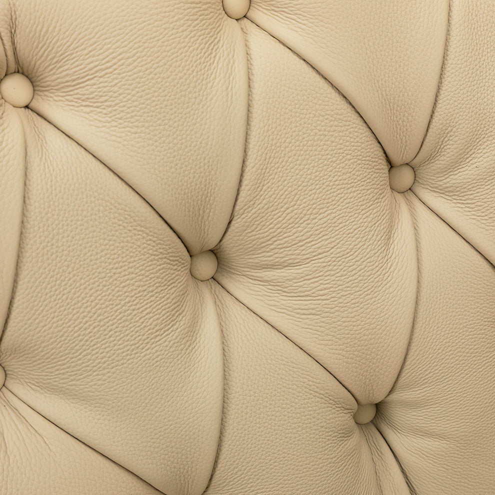 Bertram Genuine  Leather Armchair, Beige