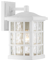 Quoizel SNN8408W One Light Outdoor Wall Lantern Stonington White Lustre
