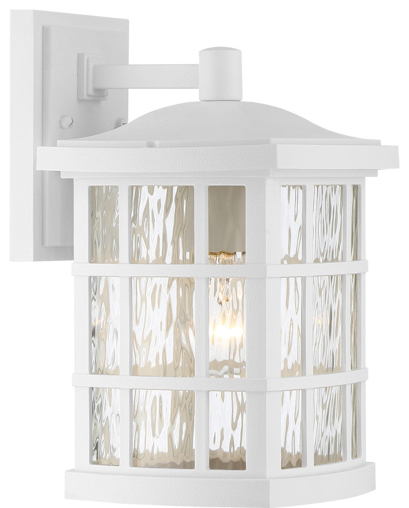 Quoizel SNN8408W One Light Outdoor Wall Lantern Stonington White Lustre