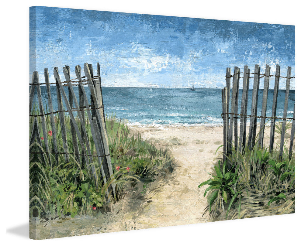 "Lone Sailboat" Painting Print on Wrapped Canvas, 60x40